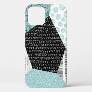 Abstract Freehand Drawing: Artistic Background. iPhone 12 Case