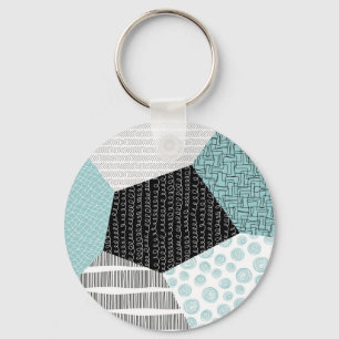 Abstract Freehand Drawing: Artistic Background. Key Ring