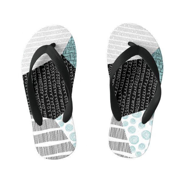 Abstract Freehand Drawing: Artistic Background. Kid's Thongs (Footbed)