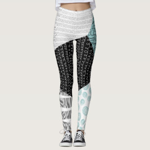 Abstract Freehand Drawing: Artistic Background. Leggings