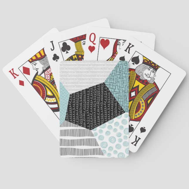 Abstract Freehand Drawing: Artistic Background. Playing Cards (Back)