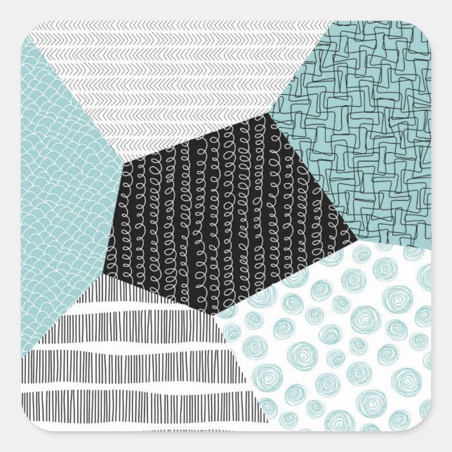 Abstract Freehand Drawing: Artistic Background. Square Sticker (Front)