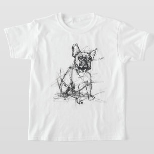 Abstract French Bulldog Sketch T-Shirt