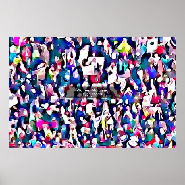 Abstract from Photo at the March for Women Protest Poster (Front)