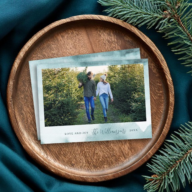 Abstract Frost Modern Holiday Photo Card (Creator Uploaded)