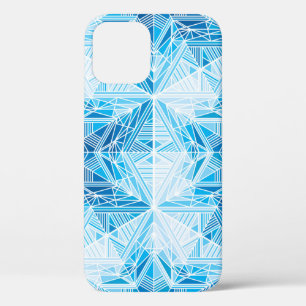 Abstract frozen star snowflakes seamless pattern iPhone 12 case