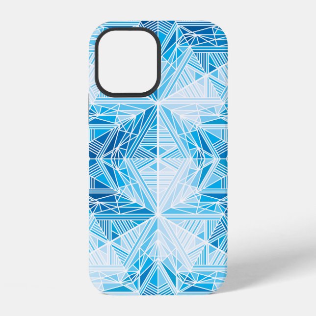 Abstract frozen star snowflakes seamless pattern iPhone case (Back)