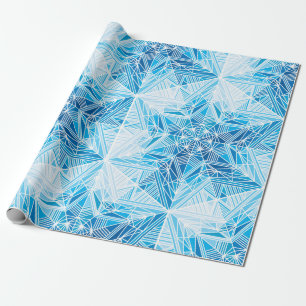 Abstract frozen star snowflakes seamless pattern wrapping paper