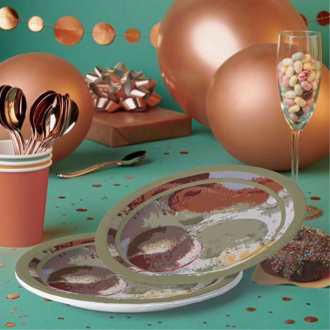 Abstract Fruit Motif Paper Plate (Multi)