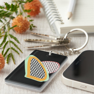 Abstract Fruit Papaya Dragonfruit Pattern Key Ring
