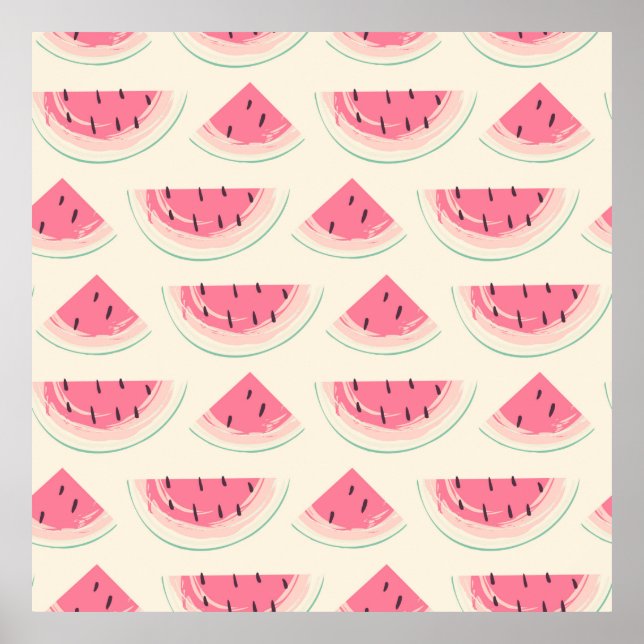 Abstract fruit seamless pattern. Creative colourfu Poster (Front)