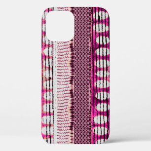 abstract fuchsia colourful ethnic border pattern iPhone 12 case