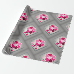 Abstract fuchsia flower wrapping paper