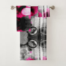 Abstract Fuchsia, Grey and Black Grain Photo Art