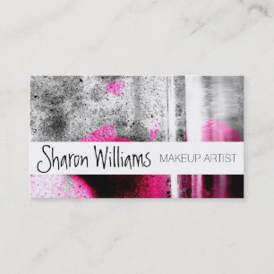 Abstract Fuchsia, Grey and Black Grain Photo Art Business Card