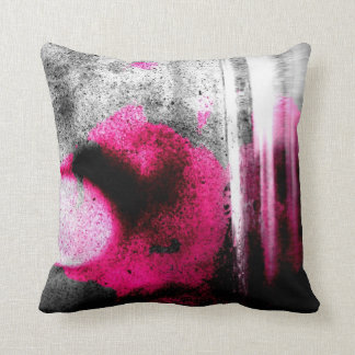 Abstract Fuchsia, Grey and Black Grain Photo Art Cushion
