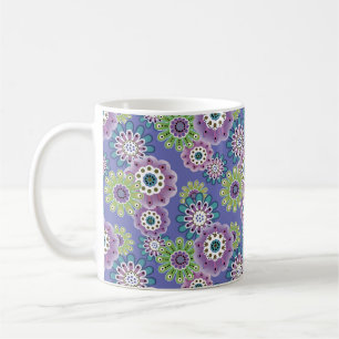 Abstract fun cartoon flowers floral kids scandinav coffee mug
