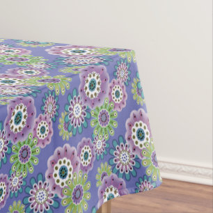 Abstract fun cartoon flowers floral kids scandinav tablecloth