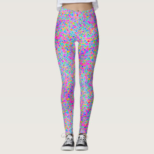 Abstract Fun Colour Polka Dots  Watercolor Pattern Leggings