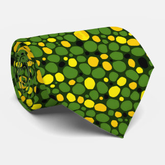 Abstract Fun Green Yellow Black Corn Peas Pattern Tie