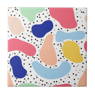 Abstract fun modern cute kids summer shapes figure ceramic tile
