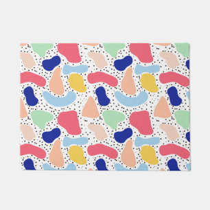 Abstract fun modern cute kids summer shapes figure doormat