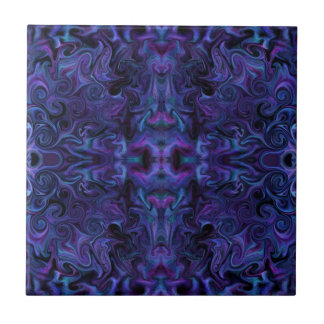 Abstract Funky Deep Purple Ceramic Tile