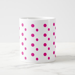 Abstract, funky pink polka dots  large coffee mug