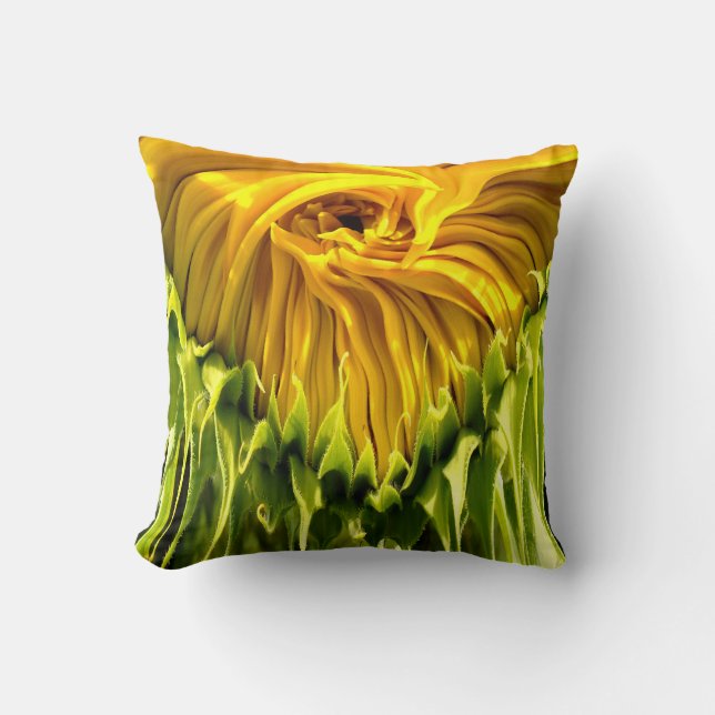 Abstract funky retro Sunflower, scared geometry  Cushion (Front)