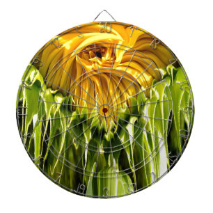 Abstract funky retro Sunflower, scared geometry  Dartboard