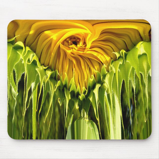 Abstract funky retro Sunflower, scared geometry  Mouse Pad (Front)