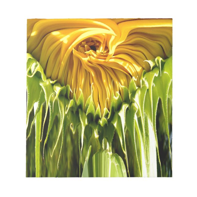 Abstract funky retro Sunflower, scared geometry  Notepad (Front)