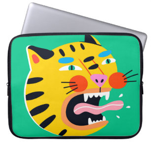Abstract funny tiger laptop sleeve