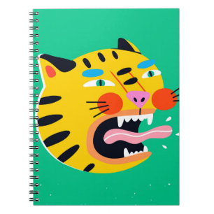 Abstract funny tiger notebook