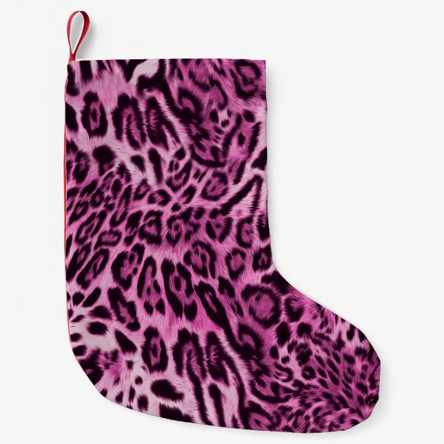 abstract furry leopard skin pattern small christmas stocking (Front)