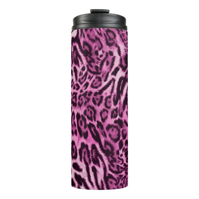 abstract furry leopard skin pattern thermal tumbler (Front)