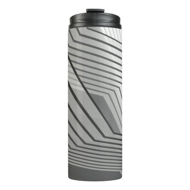 Abstract futuristic architecture background 3d ill thermal tumbler (Front)