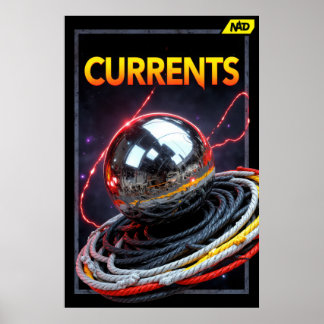 Abstract Futuristic Image of a Metallic Sphere Poster