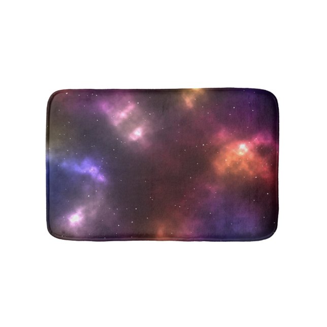 Abstract Galaxy Constellations Digital Art: II  Bath Mat (Front)