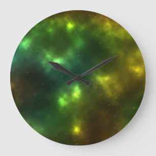 Abstract Galaxy Constellations Digital Art: IV  Large Clock