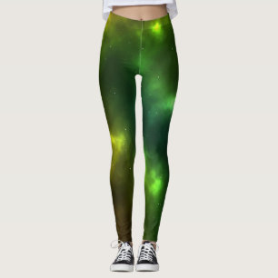 Abstract Galaxy Constellations Digital Art: IV Leggings