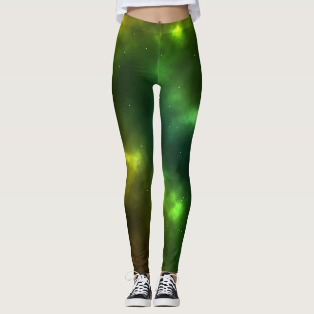 Abstract Galaxy Constellations Digital Art: IV  Leggings (Front)