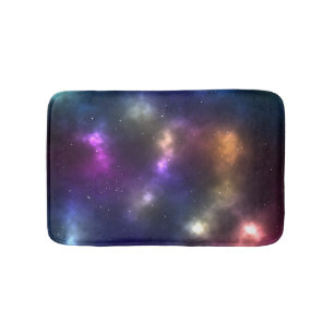 Abstract Galaxy Constellations Digital Art: V Bath Mat