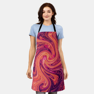 Abstract Galaxy Sunset Orange Swirl Apron