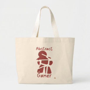 Abstract Gamer Fun Broken Meeple Cool Art Large Tote Bag