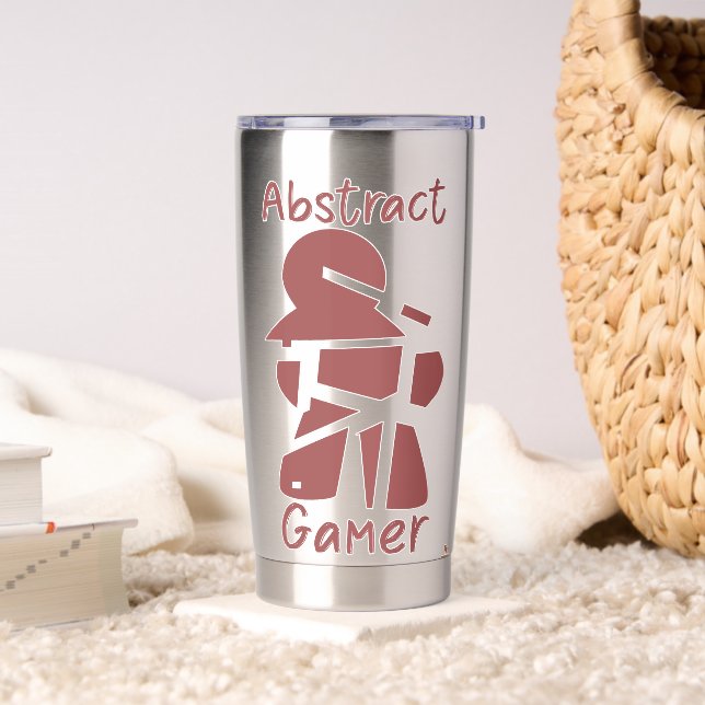 Abstract Gamer Fun Broken Meeple Gamer Theme Insulated Tumbler (Living Room)