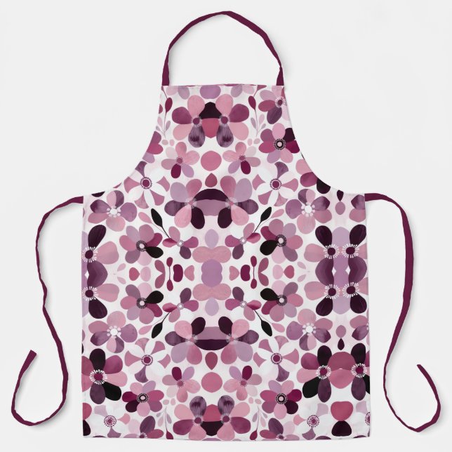 Abstract Garden Blossoms — Modern Art Elegance Apron (Front)