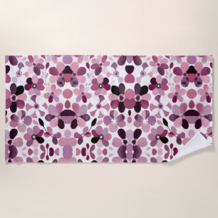 Abstract Garden Blossoms — Modern Art Elegance Beach Towel