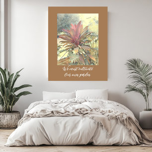 Abstract Garden Bushes Inspiring Quote Earth Tones Poster