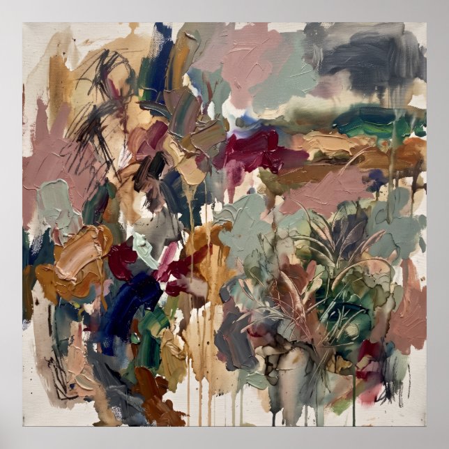 Abstract Garden Florals Poster (Front)